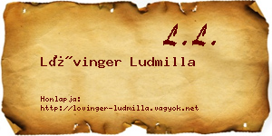Lővinger Ludmilla névjegykártya